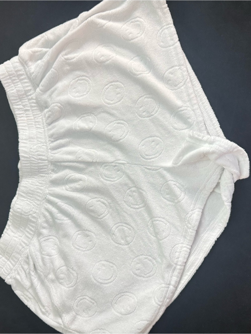 AERIE White Textured Terry Cloth Lounge Shorts